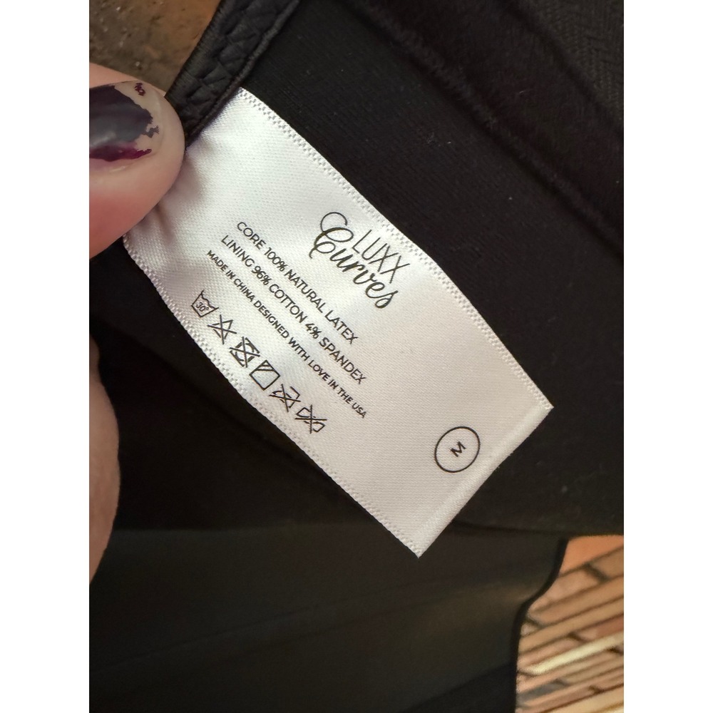 Luxx Curves Waist Trainer Vest Natural Latex Zipper Hook Eye Black Medium NWT - Picture 3 of 9